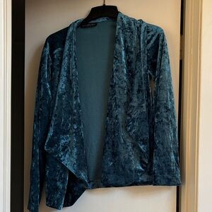 Joan Vass Blue Velvet Cardigan